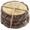 Set Of 4 Round Mango Wood With Bark Edge Coasters -Cheap Cookware Store set of 4 round mango wood with bark edge coasters