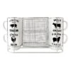 Set Of 4 White Animal Print Mugs With Metal Rack, 14oz -Cheap Cookware Store set of 4 white animal print mugs with metal rack 14oz