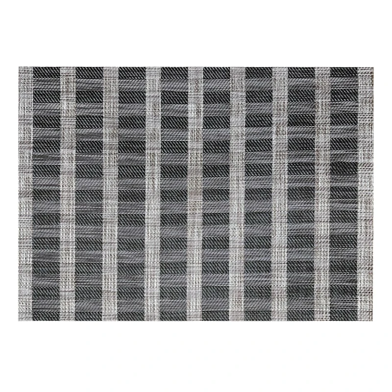 Set Of 6 Keshi Woven Black Vinyl Placemats, 13x18 4 Set Of 6 Keshi Woven Black Vinyl Placemats, 13x18 - Image 2