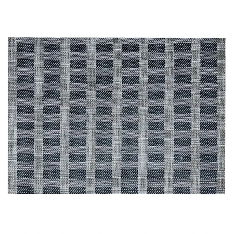 Set Of 6 Keshi Woven Gunmetal Vinyl Placemats, 13x18 4 Set Of 6 Keshi Woven Gunmetal Vinyl Placemats, 13x18 - Image 2