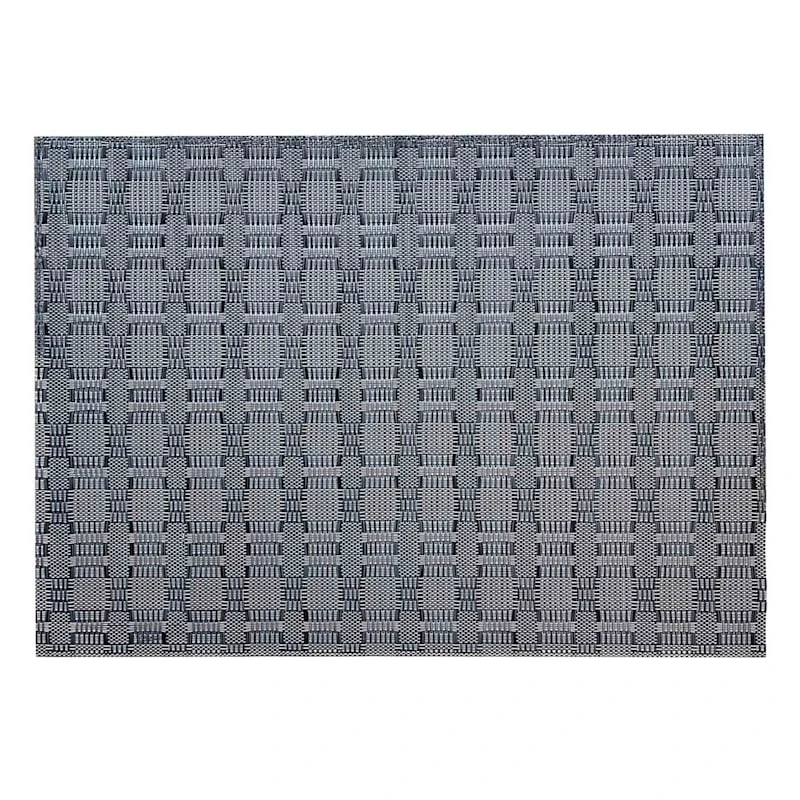 Set Of 6 Marquis Gunmetal Woven Vinyl Placemats, 13x18 4 Set Of 6 Marquis Gunmetal Woven Vinyl Placemats, 13x18 - Image 2