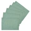 Set Of 6 Meridiem Ocean Mist Woven Vinyl Placemats, 18x13