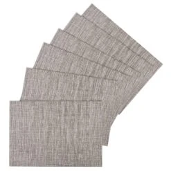 Set Of 6 Meridiem Powder Woven Vinyl Placemats, 18x13