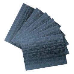 Set Of 6 Otto Maritime Ombre Woven Vinyl Placemats, 13x18