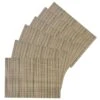 Set Of 6 Sandford Sand Woven Vinyl Placemats, 18x13
