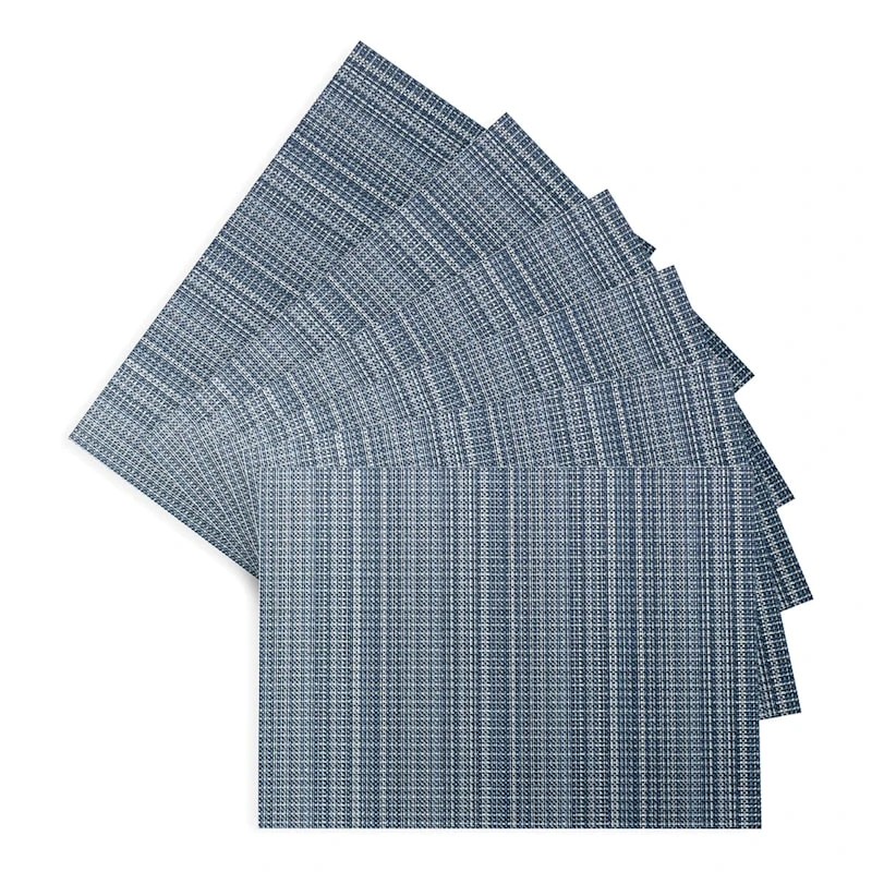 Set Of 6 Sandford Woven Vinyl Placemats, 18x13 3 Set Of 6 Sandford Woven Vinyl Placemats, 18x13