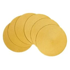 Set Of 6 Veranda Round Yolk Yellow Placemats