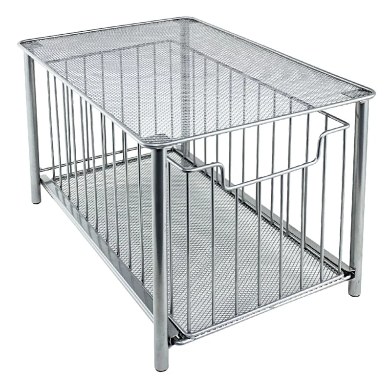 Silver Metal Under Sink Storage, Large 3 Silver Metal Under Sink Storage, Large