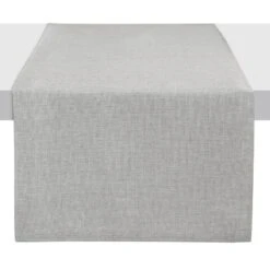 Silver Tweed Table Runner, 80"