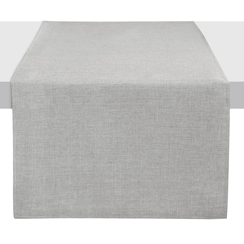 Silver Tweed Table Runner, 80" 3 Silver Tweed Table Runner, 80"