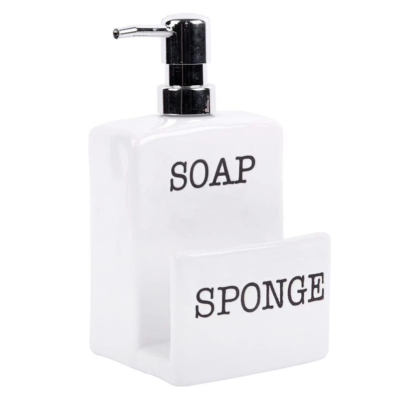 Soap Dispenser & Sponge Holder, 7" 3 Soap Dispenser & Sponge Holder, 7"
