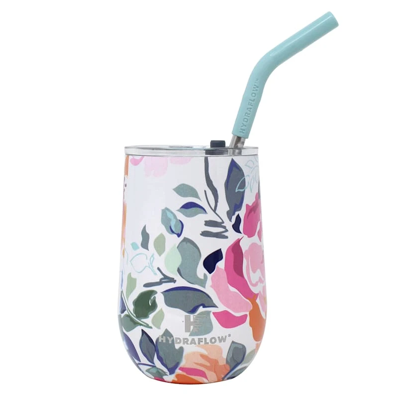 Soul Water Floral Steel Wine Glass, 14oz 3 Soul Water Floral Steel Wine Glass, 14oz