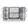 Speckled Sentiment Coffee Mugs With Cupkeeper Rack, 14oz -Cheap Cookware Store speckled sentiment coffee mugs with cupkeeper rack 14oz