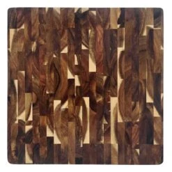 Square Acacia Wood Chopping Block, 13.8"