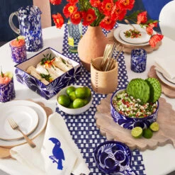 Tracey Boyd Blue Tile Printed Table Runner, 72" -Cheap Cookware Store tracey boyd blue tile printed table runner 72 3