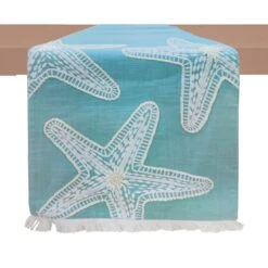 Ty Pennington Green Woven Starfish Table Runner, 72"