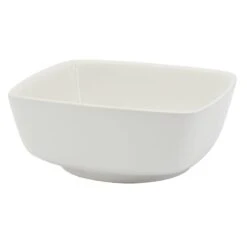 White Ceramic Square Serving Bowl, 10"