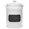 White Chalkboard Canister With Lid, Medium -Cheap Cookware Store white chalkboard canister with lid medium