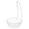 White Iron Wire Fruit Basket With Banana Hanger -Cheap Cookware Store white iron wire fruit basket with banana hanger